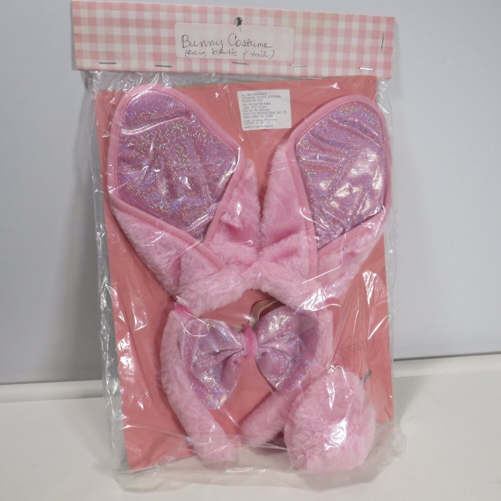 Easter bunny costume pieces (ears, bowtie, tail) Holographic